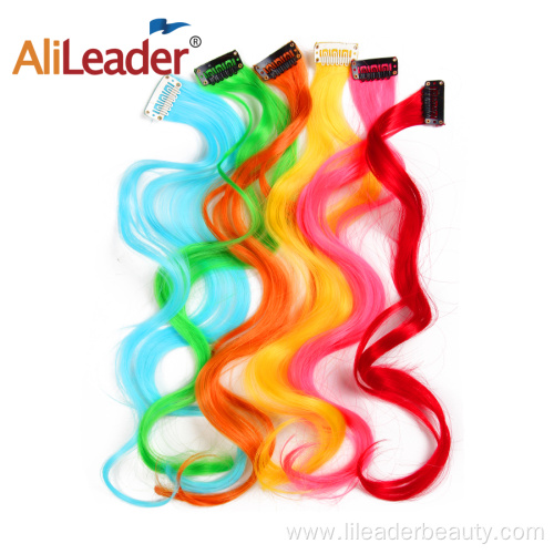 Rainbow Curly Hair Pieces Clip On Hair Extension